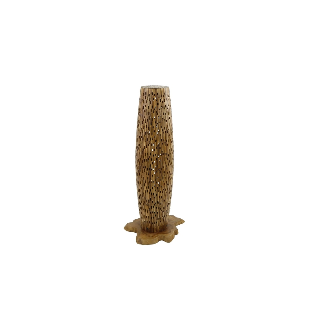 Lampe de sol en bois Bars Teck - 104 cm - Ø 40 cm Lyora 8716803512788