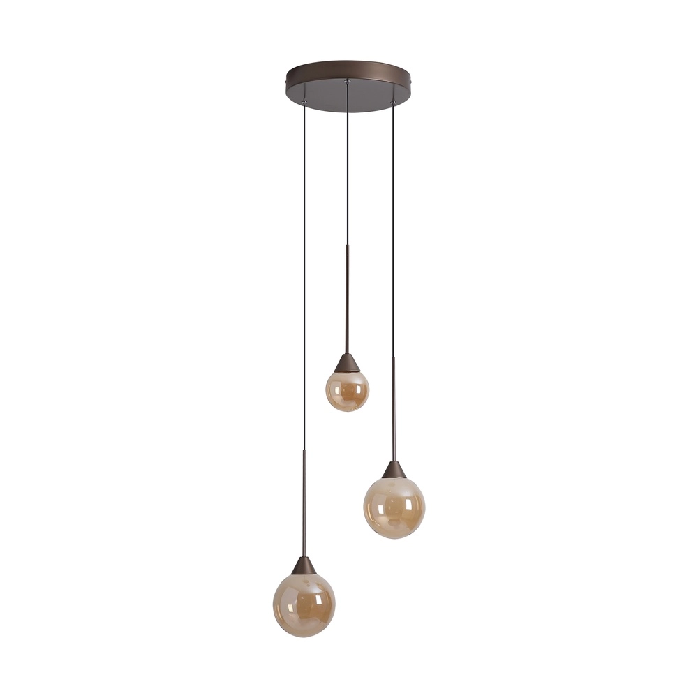 Lampe pendante de conception Opux Lux Bronze à 3 lumières Searchlight 5,05342E+12