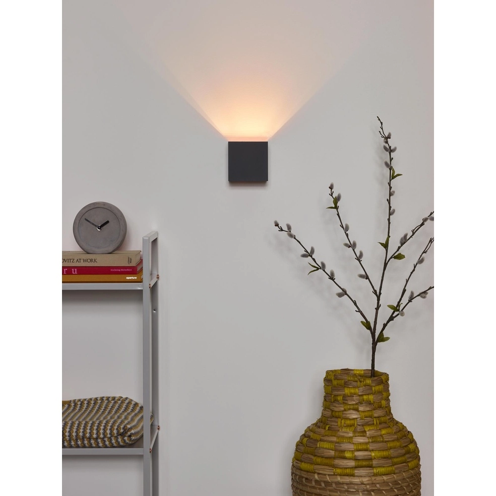 Projecteur mural carré Xio 2700K gris Lucide 5411212091901