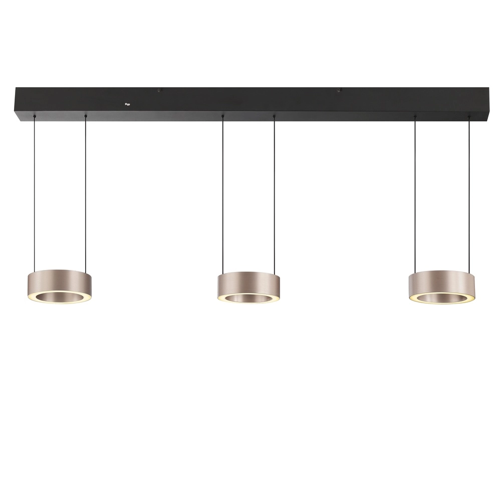 Lampe pendante de conception Axion 3-noir clair avec brun Brilliant 4004353477195