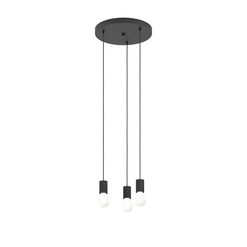 Pendentif à 3 lumières Nogalte Noir