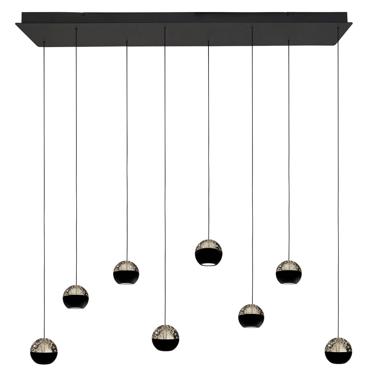 Lampe suspendue de table à manger 115 cm Belluno LED 8 voyants - Noir Steinhauer 8712746184020