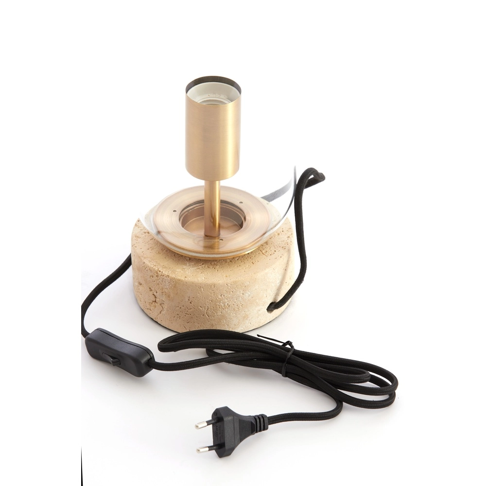 Lampe de table en verre Rylano 47 cm - avec travertin Light & Living 8717807730680