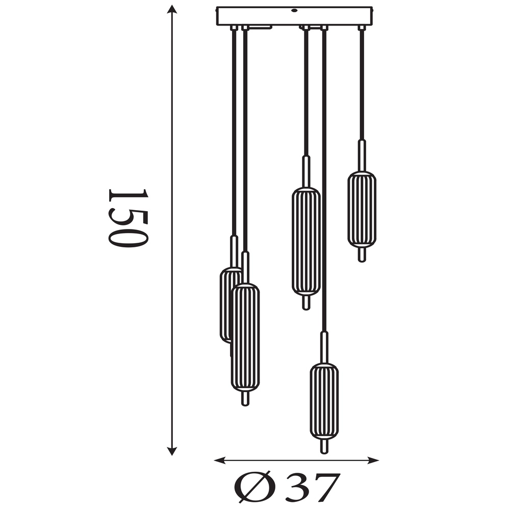 Suspension unique Cattail Verre à bulles 5 lumières Searchlight 5053423301259
