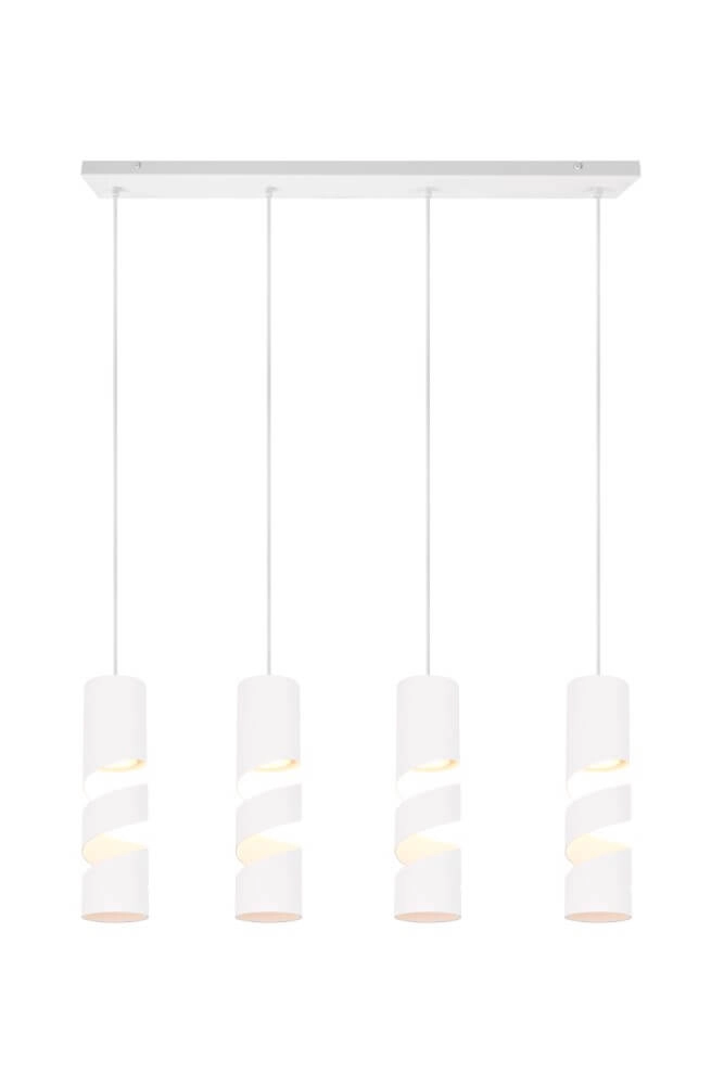 Lampe suspendue tube 4 lumières Stream blanc Trio 4017807613988