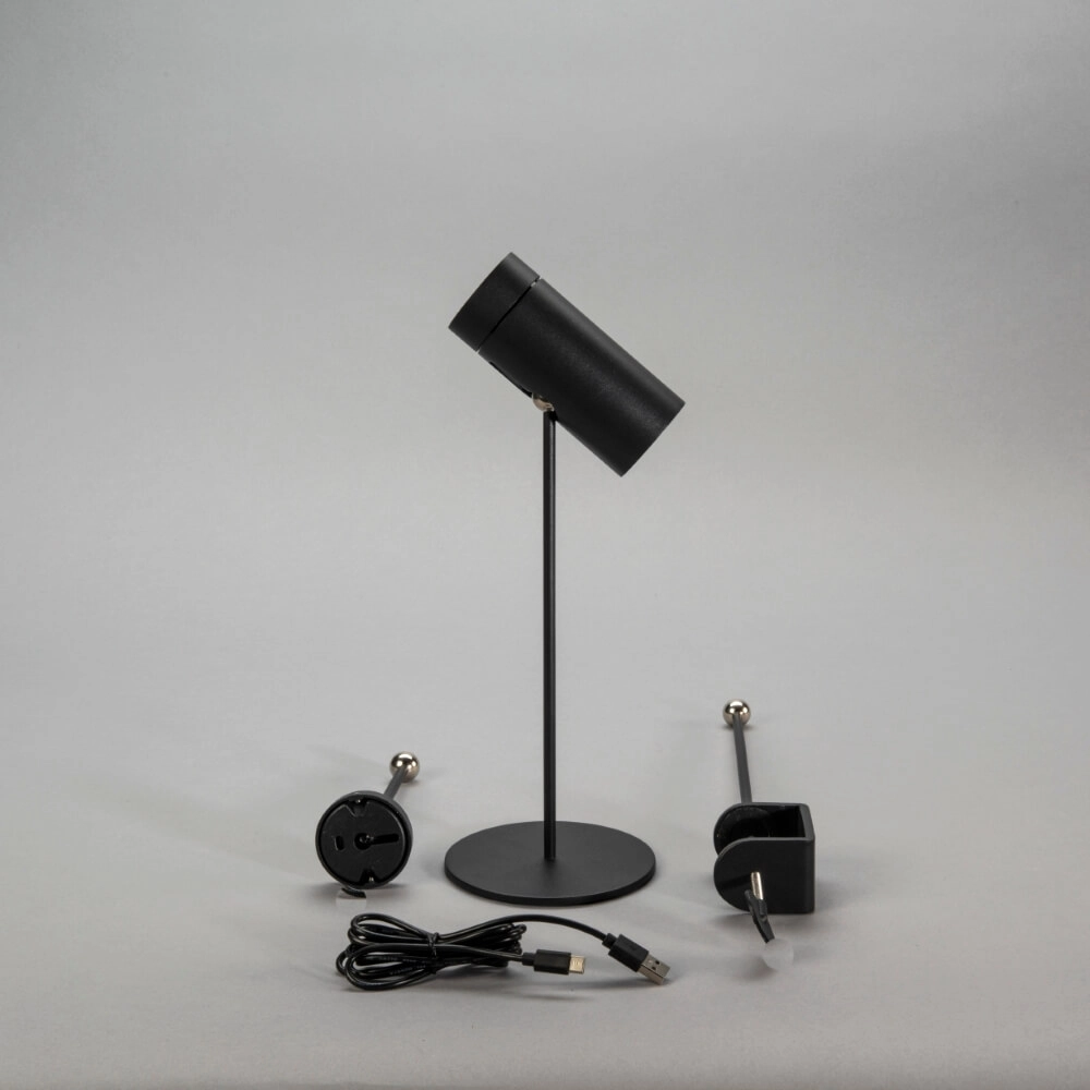 Lampe de table rechargeable Multi noir avec aimant KonstSmide 7318307844757
