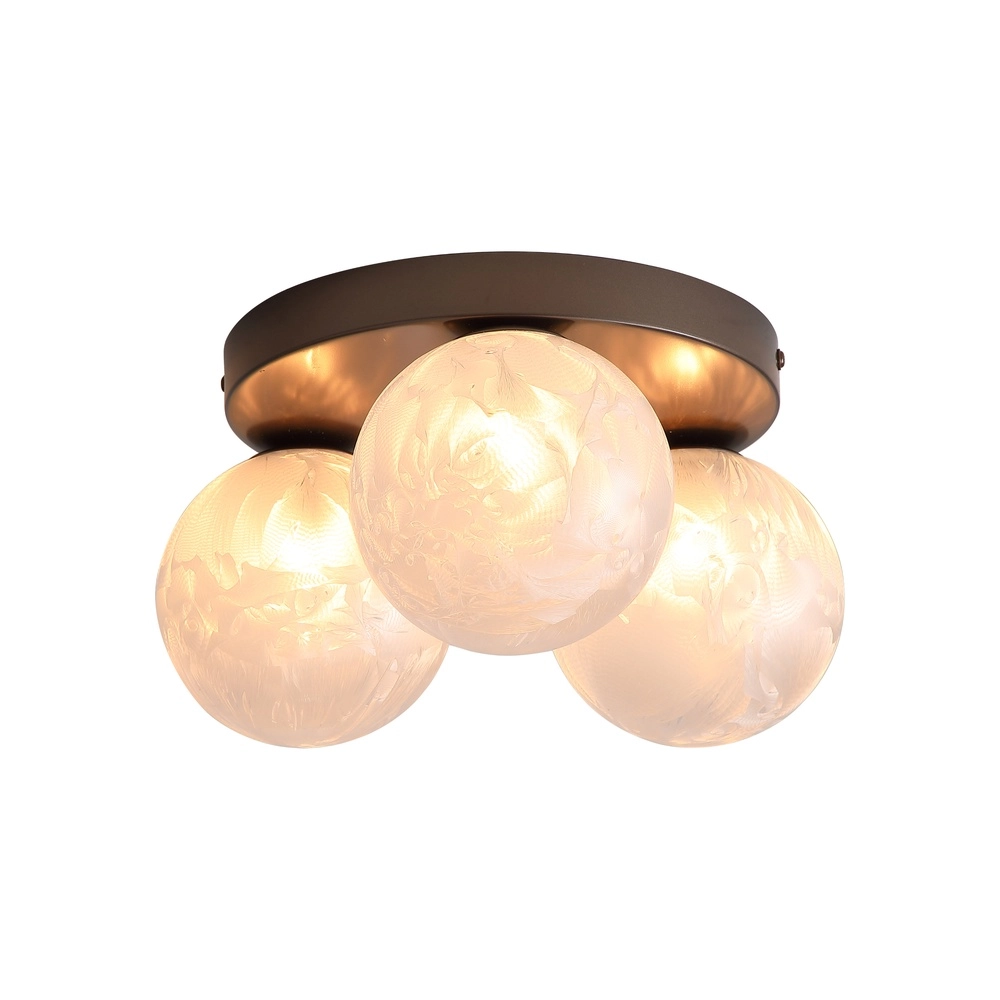 Lampe de plafond à design Frosty Bronze à 3 lumières