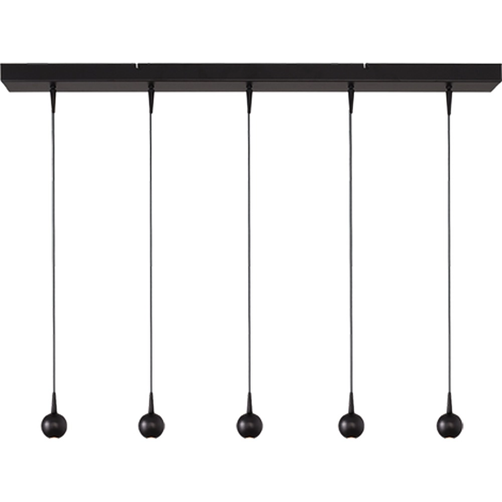 Lampe suspendue à 5 lumières Talana noir Ø 6cm DTW