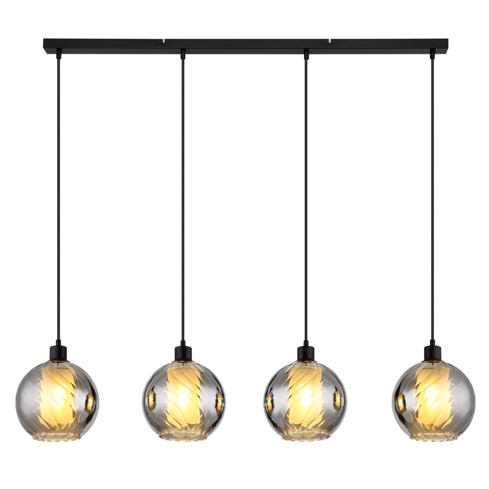 Lampe pendante de conception Ulf Noir à 4 lumières Globo 9007371522712