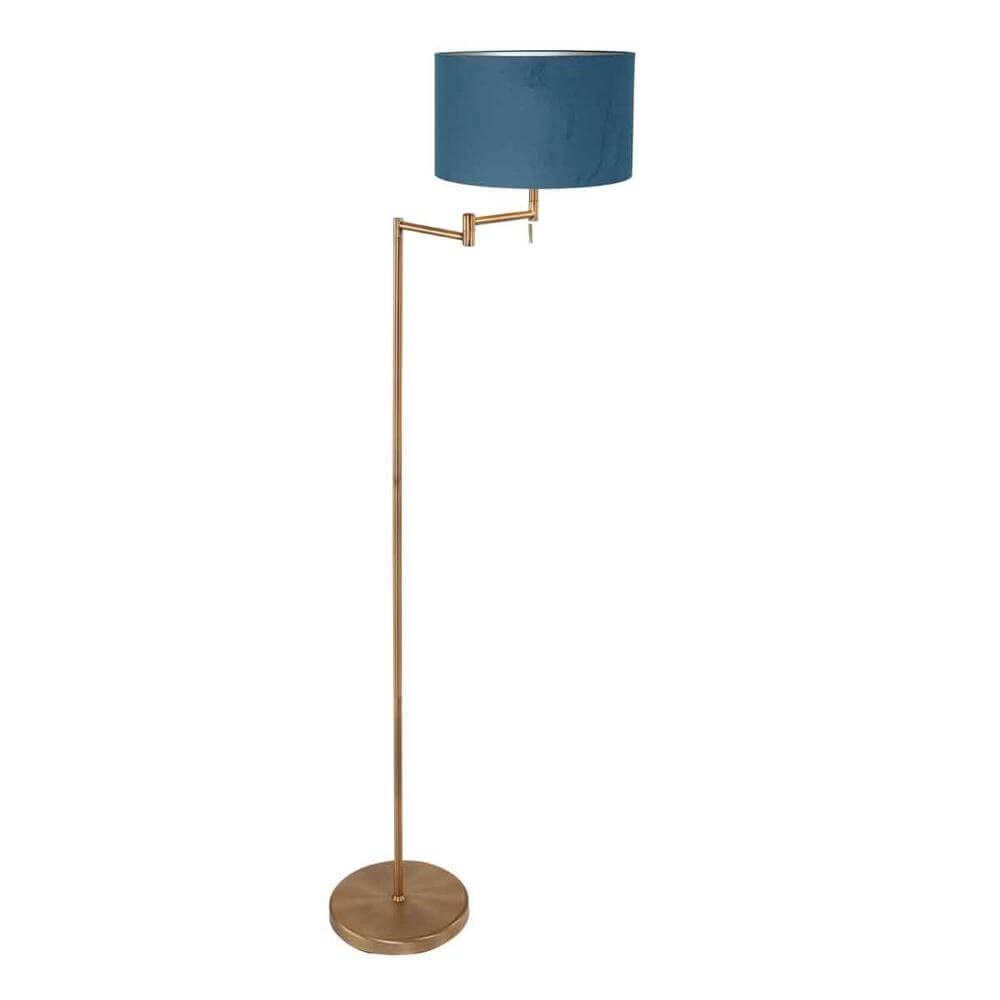 Lampadaire Bella bronze avec capuchon bleu