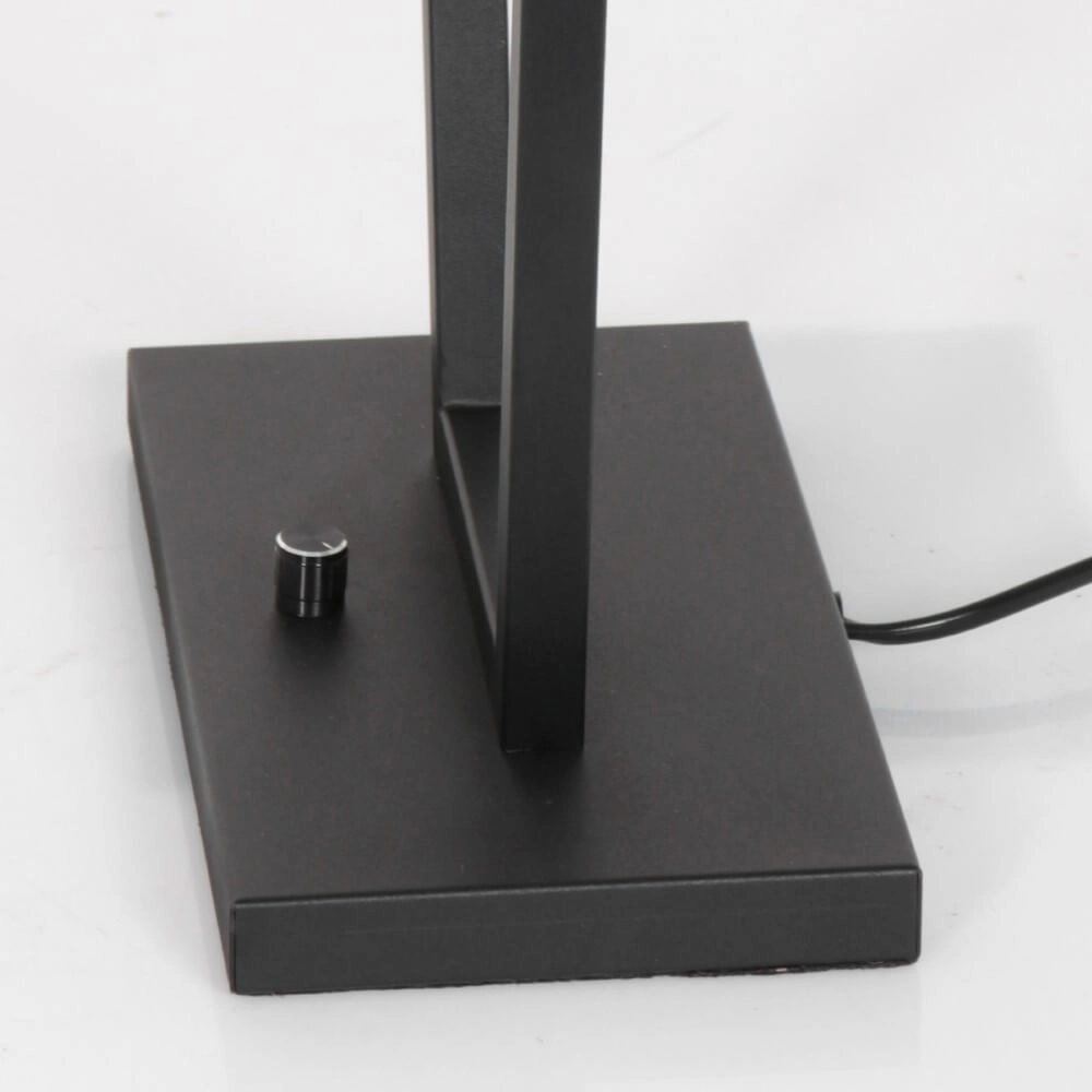 Lampe de table noire Stang avec capuche en velours taupe Steinhauer 8712746166842