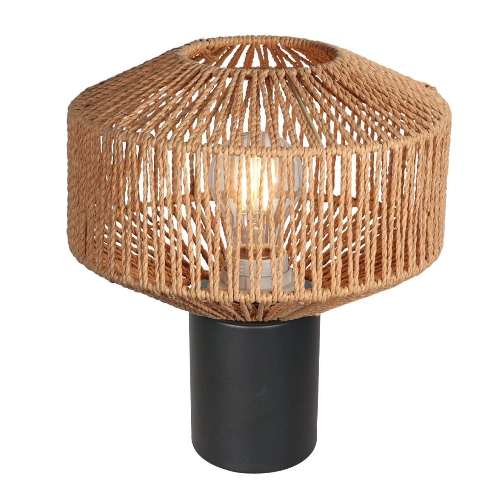 Lampe de table Ropex avec teinte en rotin Ø23cm Steinhauer 8712746182941