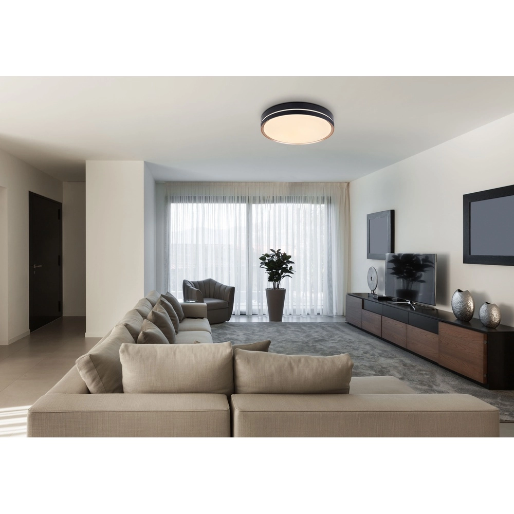Lampe de plafond à design Manni noir Ø 48,5cm Globo 9007371425150