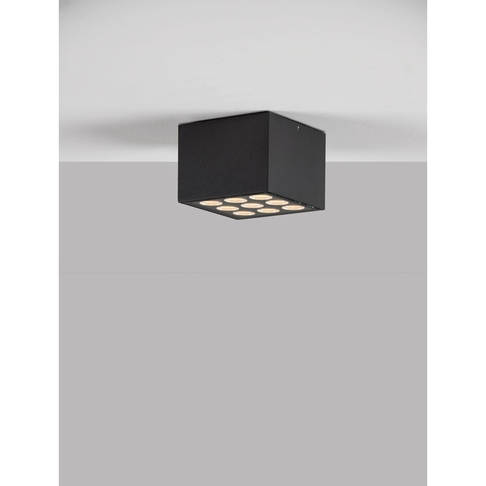 Plafonnier Jax carré 11cm anthracite Lyora 5212017476685