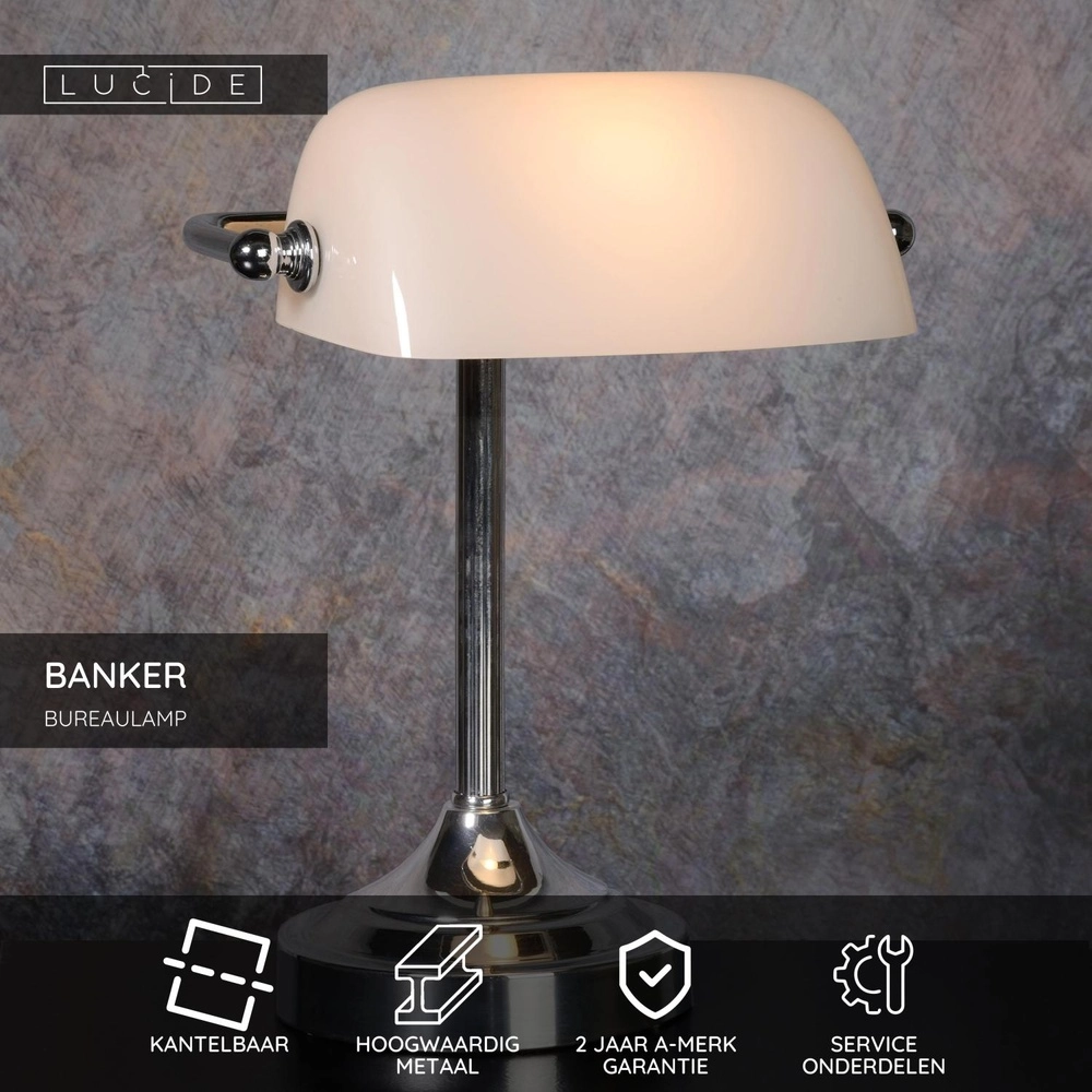 Lampe de bureau Banker Chrome Lucide 5411212174048