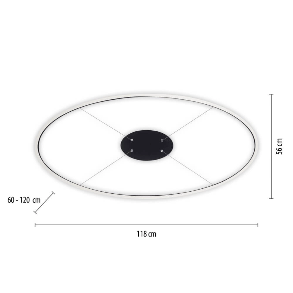 Lampe à suspension anthracite Titus Ø 118 cm Paul Neuhaus 4012248375228