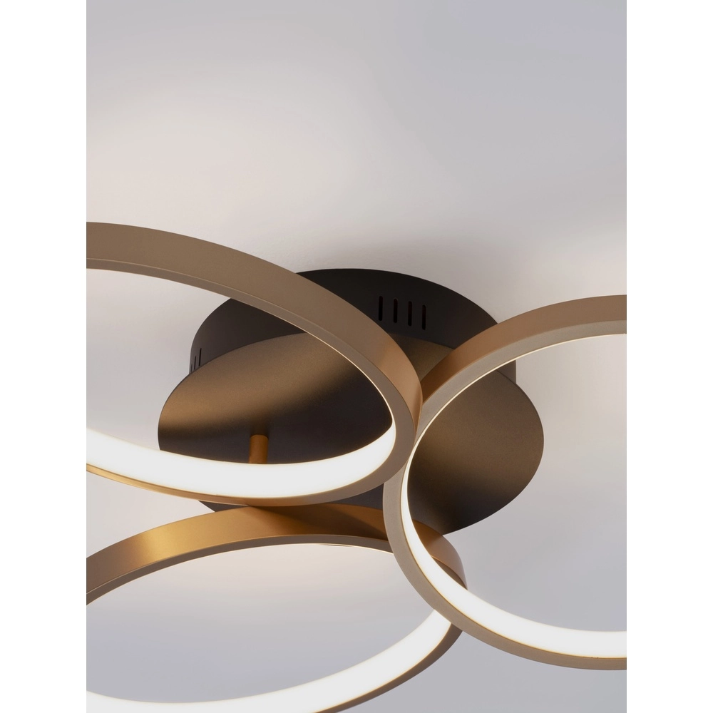 Plafonnier design Elize noir avec or Ø 55cm Lyora 5212017433138