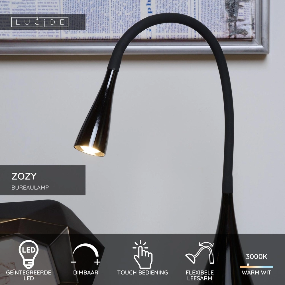Lampe de bureau Zozy Noir Lucide 5411212185389