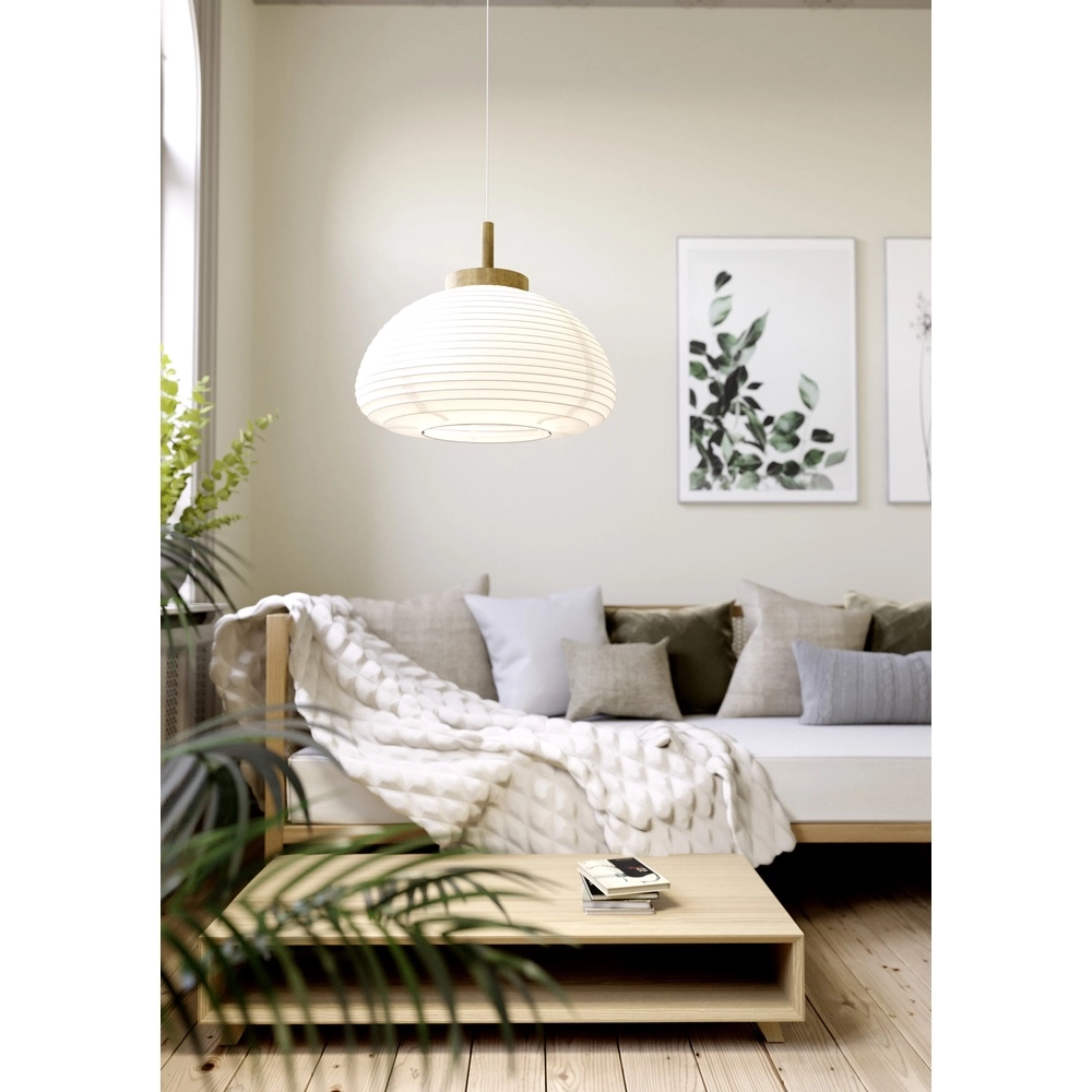 Lampe suspendue Summerhill Ø 55cm - papier de voyage Eglo 9002759440657