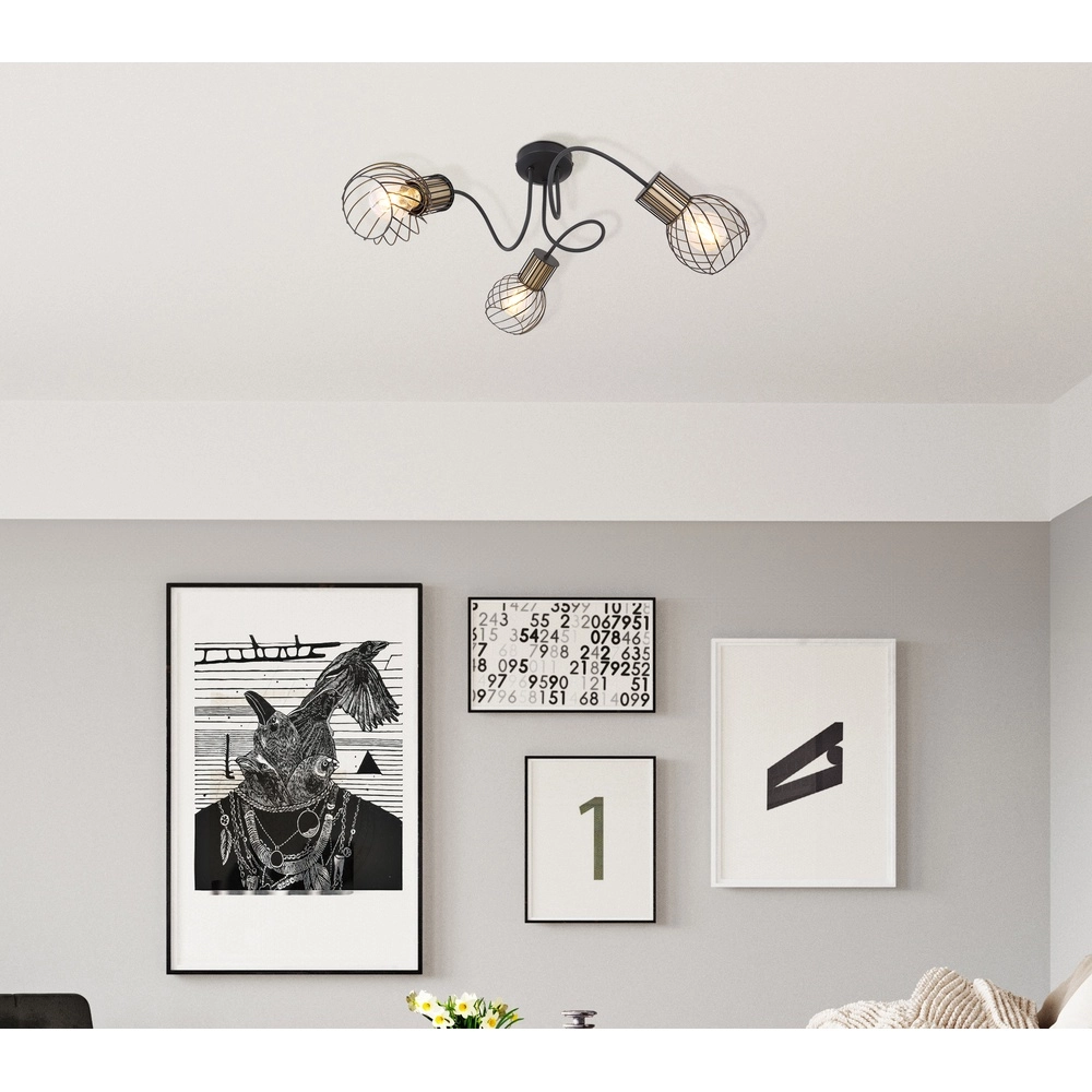 Lampe de plafond Argusto Noir à 3 lumières Globo 9007371393718