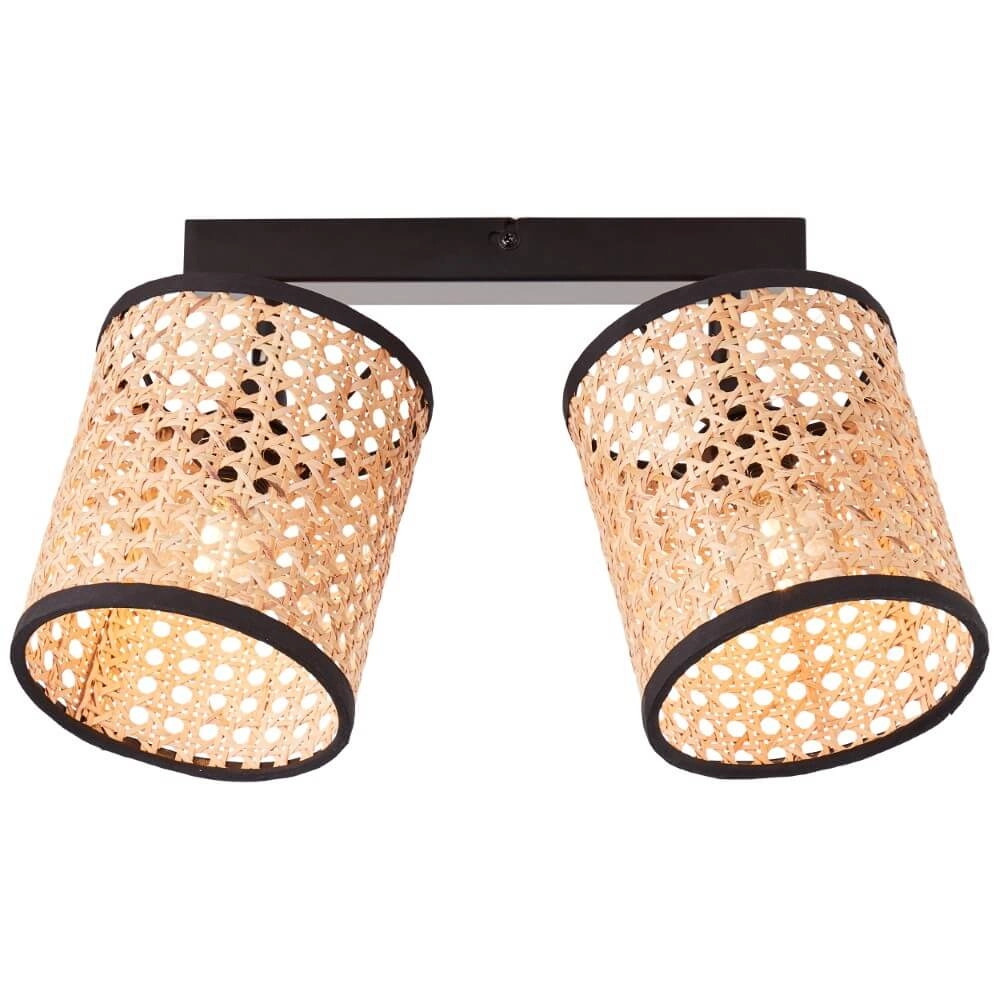 Taches Wiley 2 lumières noir avec rotin