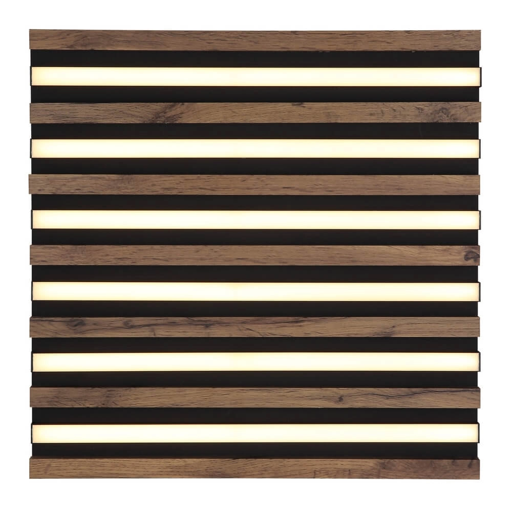 Plafonnier Hayden noir avec carré de bois 45cm Globo 9007371510641