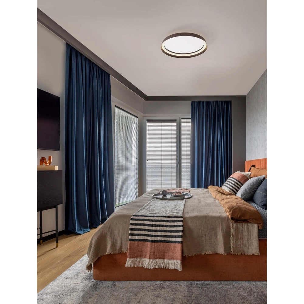 Plafonnier design Ormi Ø 45cm marron café Lyora 5212017463104