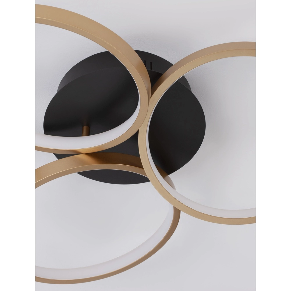 Plafonnier design Elize noir avec or Ø 55cm Lyora 5212017433138