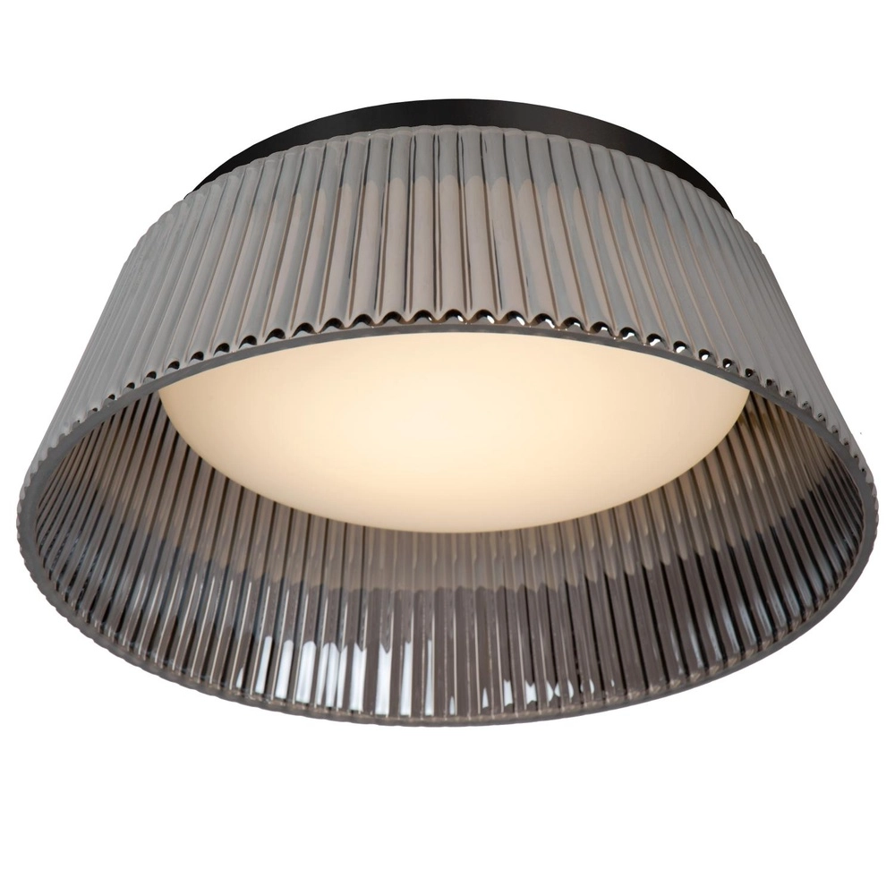 Lampe de plafond Vixi noir avec verre fumé Lucide 5411212251077