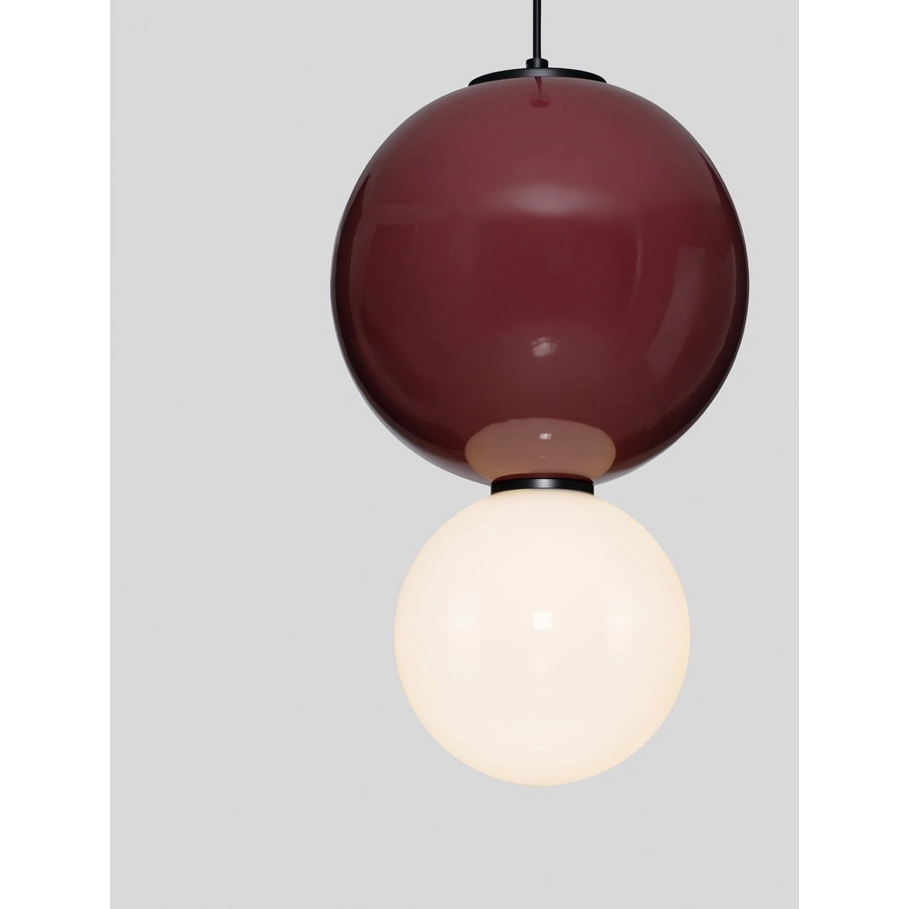 Suspension Noesis Ø 25cm bordeaux rouge avec blanc Lyora 5212017483621