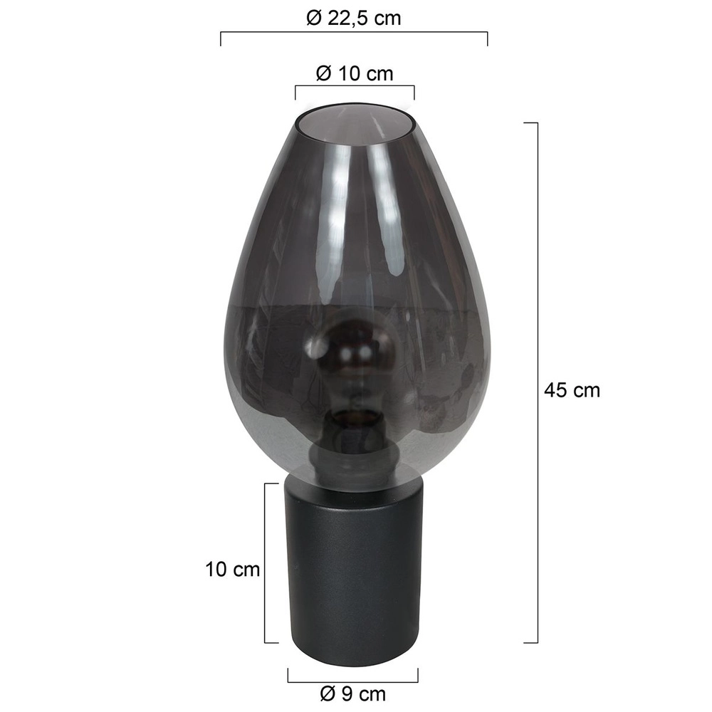 Lampe de table Bloeba verre fumé Ø 22,5cm Steinhauer 8712746181128