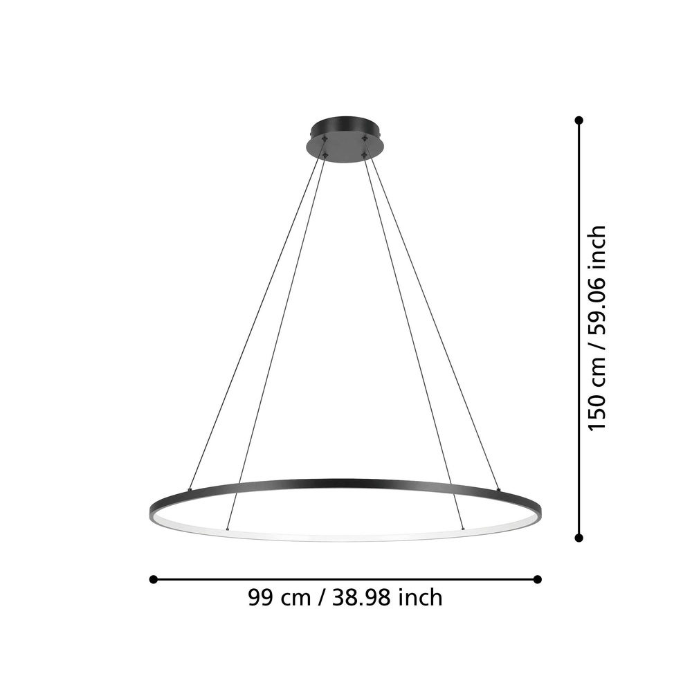 Suspension LED XL Parruta Ø 99cm - noir Eglo 9008606315697