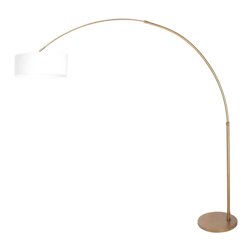 Lampe à arc Sparkled Light bronze avec abat-jour blanc grossier Ø 45cm Steinhauer 8712746179859