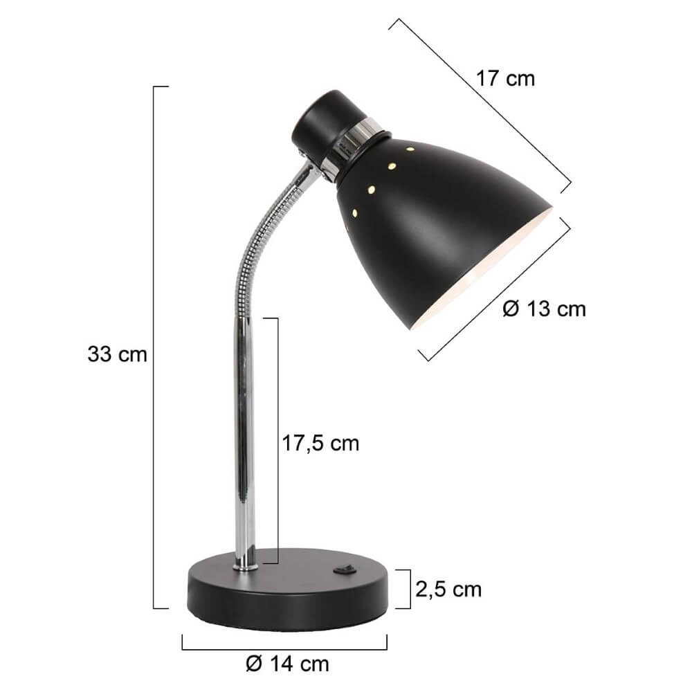 Lampe de bureau noire Spring Steinhauer 8712746161410