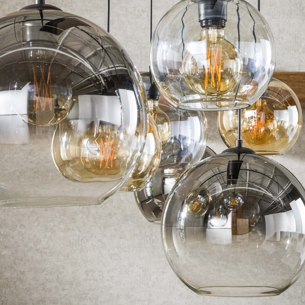 Lampe pendante avec 7 abat-jours en verre Multi Lyora 8716803512276