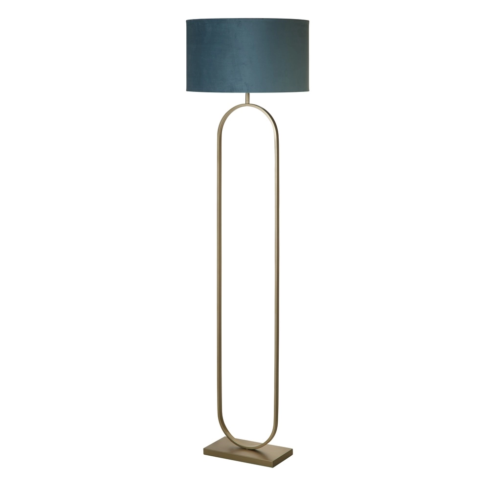 Lampadaire Modish bronze avec capuchon vert bleu Lampadaire Modish bronze avec capuchon vert bleu