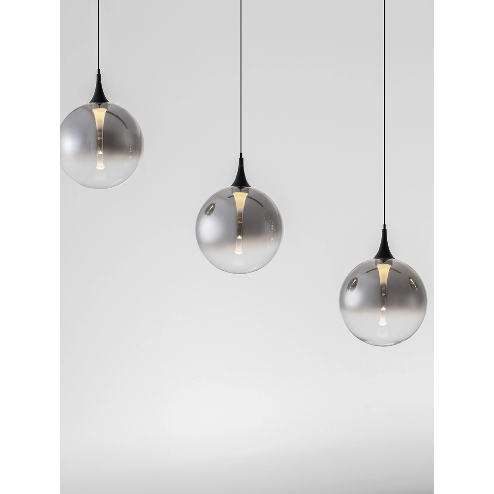 Suspension Orenda Verre fumé droit à 5 lumières Suspension Orenda Verre fumé droit à 5 lumières