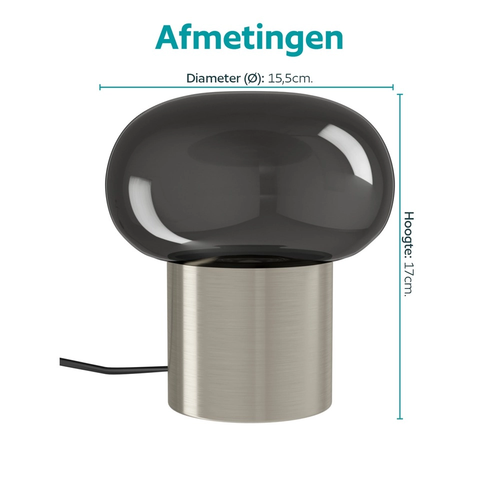 Lampe de table de conception Bravino nickel Ø 15,5cm Eglo 9008606392308
