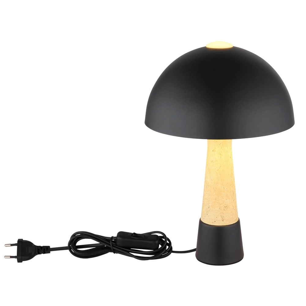 Lampe de table unique Paulin Ø 25cm noir Globo 9007371573059