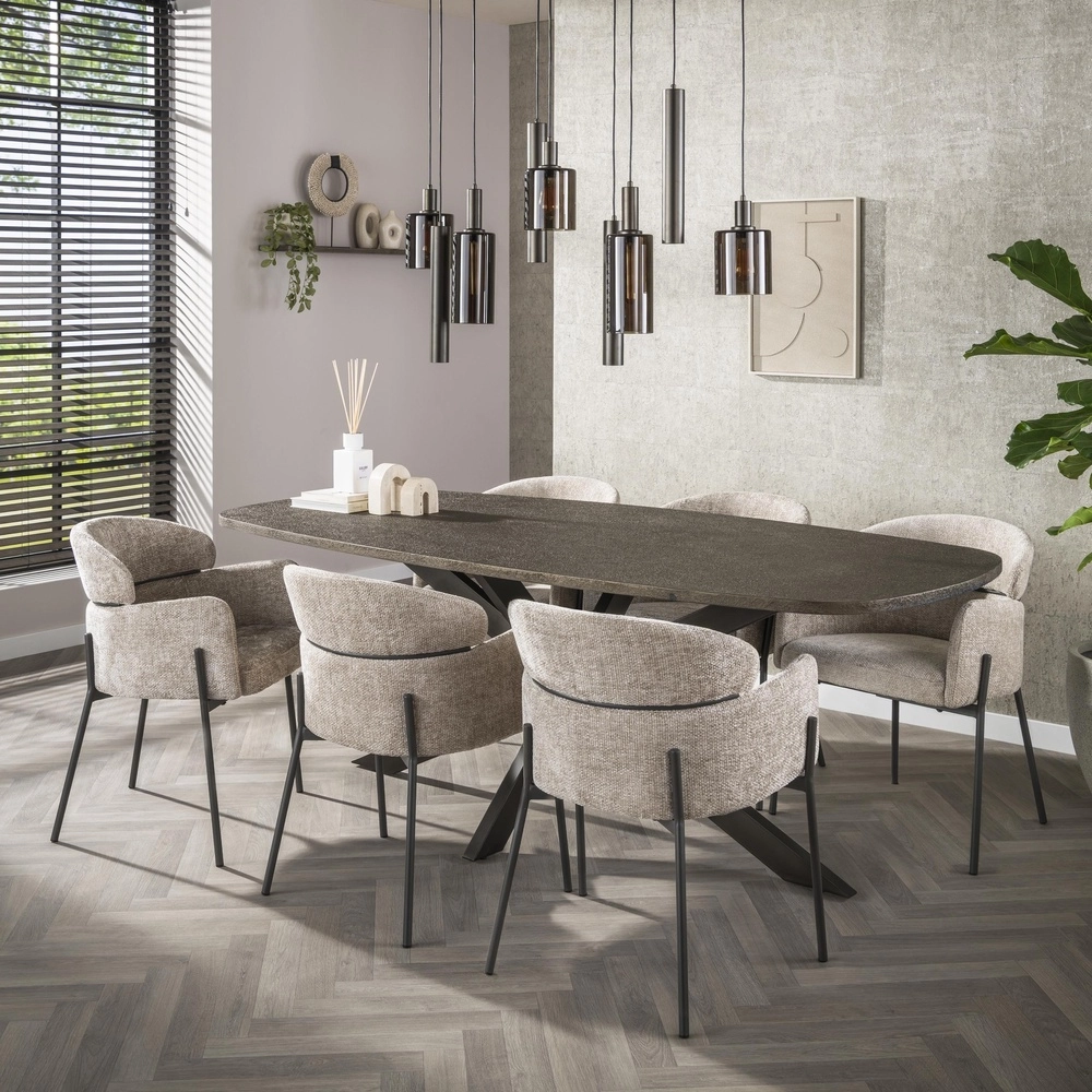 Lampe pendante de table à manger Sepiora Marron Sienna - verre foncé - avec pendentifs Lyora 8716803513464