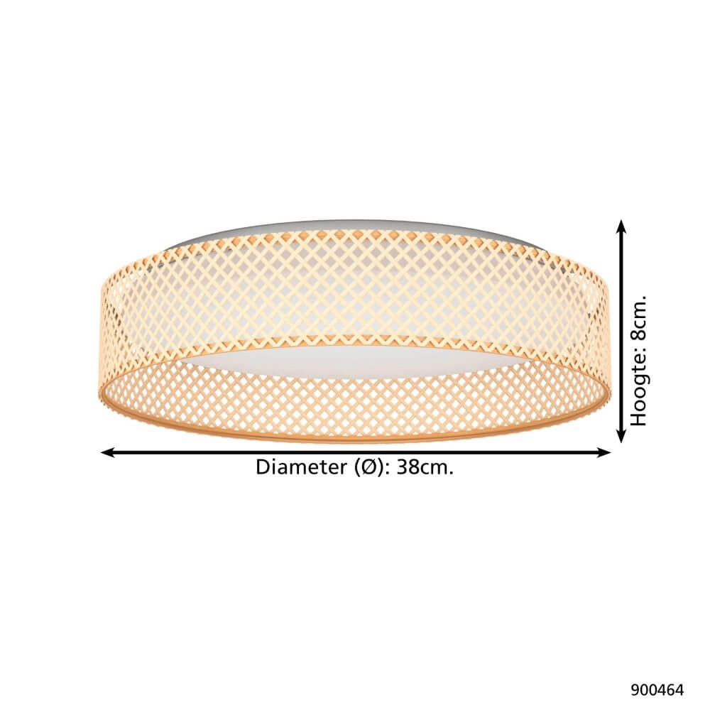 Plafonnier en rotin Luppineria Ø 38 cm Eglo 9008606244034