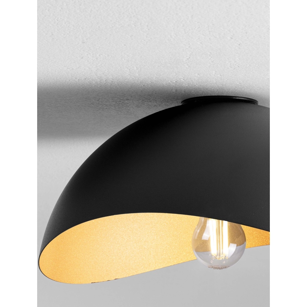 Plafonnier Opsi noir avec or Ø 30cm Lyora 5212017458056