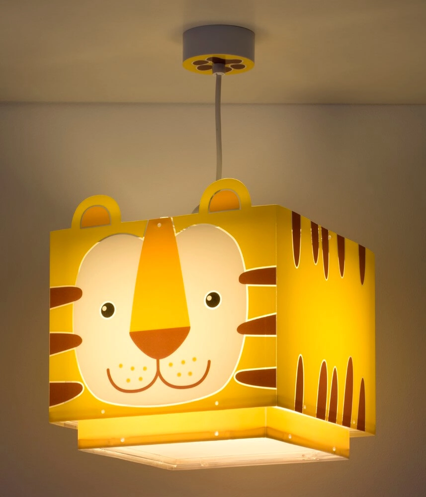 Lampe suspendue chambre d'enfant Little Tiger jaune Dalber 8420406645629