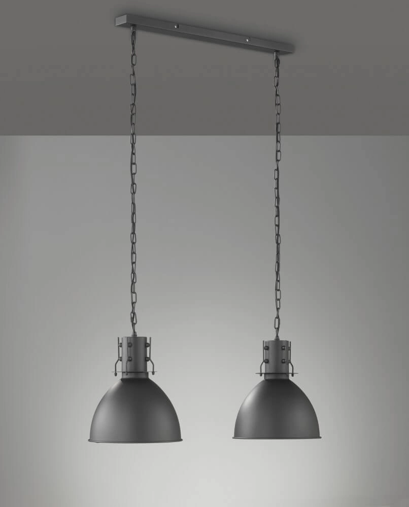 Lampe suspendue 2 lumières London industriel Fischer & Honsel 4003694605724