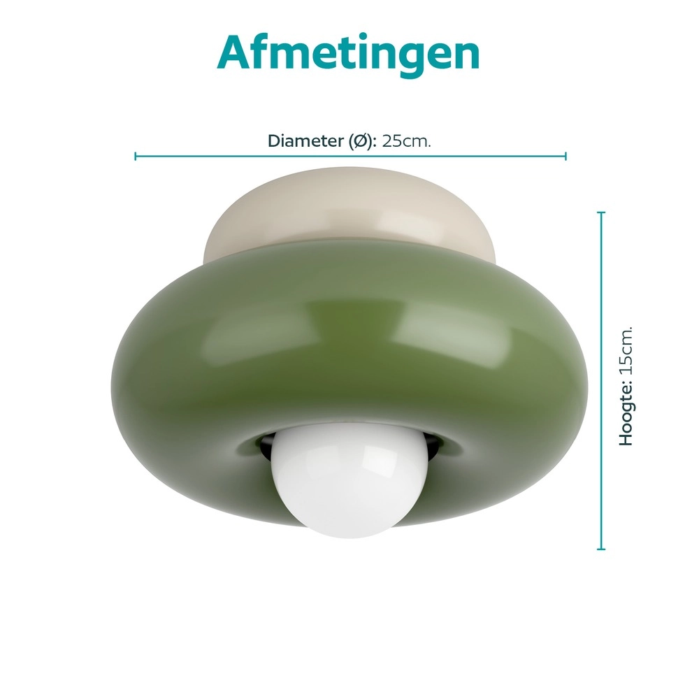 Lampe de plafond à design Torchiarolo brun sable avec du vert Eglo 9008606405480