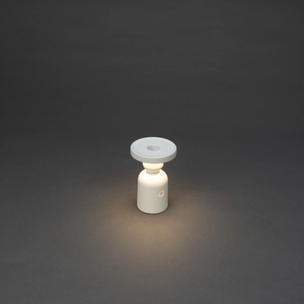 Lampe de table rechargeable Nantes Blanc pour bougeoir KonstSmide 7318307833256