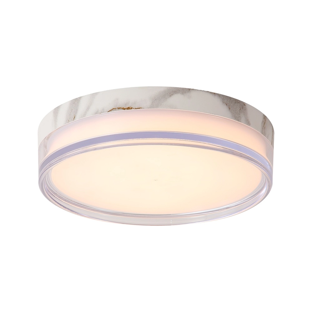 Lampe de plafond Button Ø marbre blanc de 30 cm