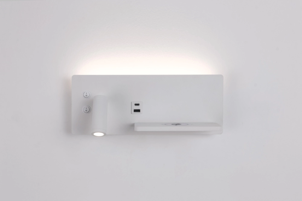 Lampe de chevet Charge Blanc gauche avec le chargeur sans fil Artdelight 8720701103641