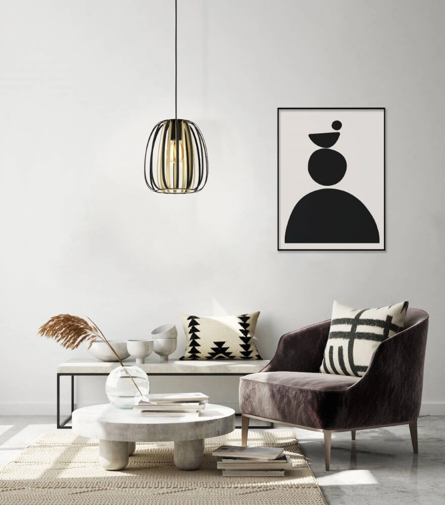 Lampe suspendue Ø 25,5cm Encinitos noir avec de l'or Eglo 9002759996659