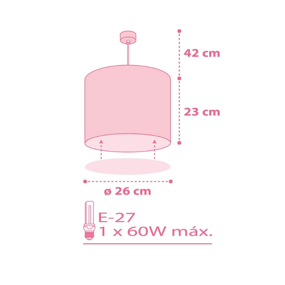 Lampe suspendue chambre d'enfant Sweet Dreams rose tendre Dalber 8420406620121